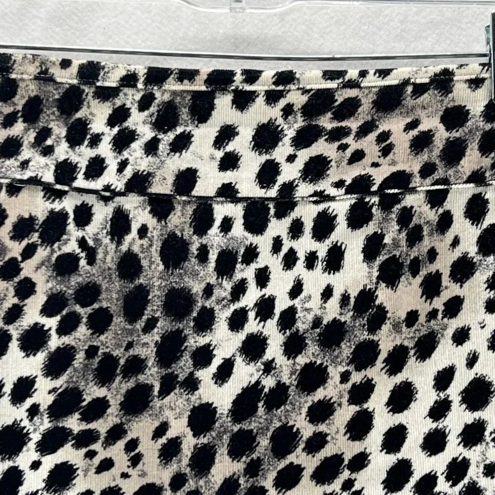 Evan-Picone Skirt Sz 8 Stretch Corduroy Pencil Animal Print Side Zip Black/Beige - Picture 5 of 11